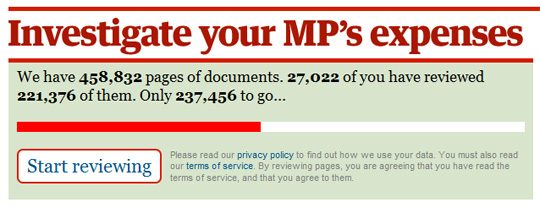The Guardian crowdsourcing application